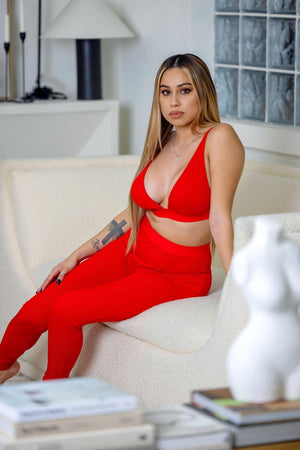 Boy Bye (Lounge wear) - Red - Amira Fit