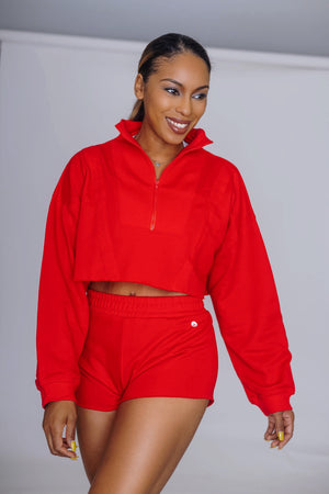 Cheeky Short Set - Red - Amira Fit