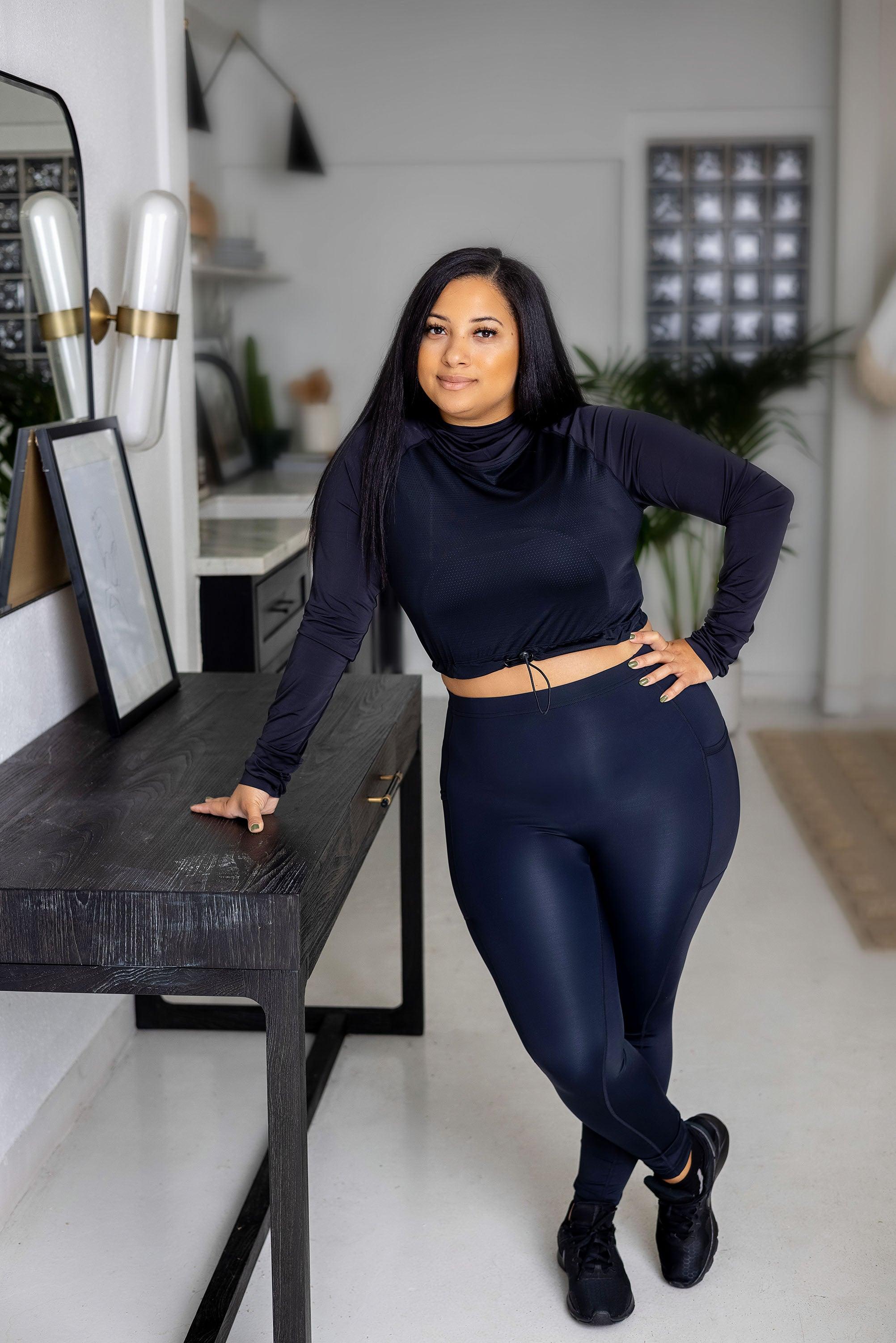 Power High-waist Compression Leggings - Black - Amira Fit