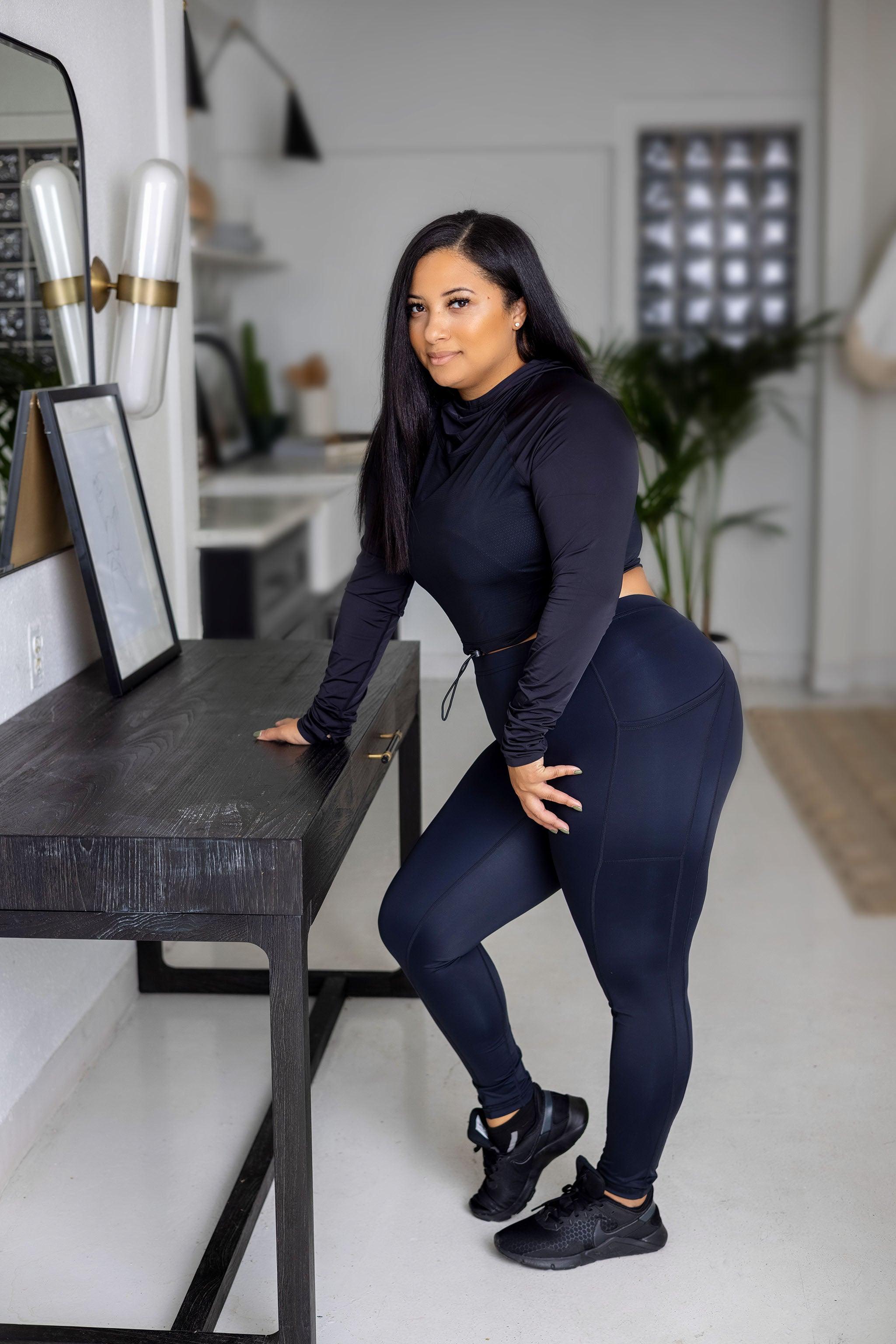 Power High-waist Compression Leggings - Black - Amira Fit