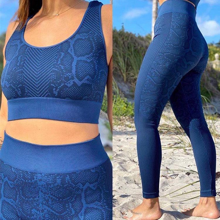 Viper Leggings + Sports Bra - electric blue - Amira Fit